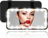 LED Car Vanity Mirror with Dimmable Touch Control - Rechargeable Sun Visor Mirror with 3 Light Modes