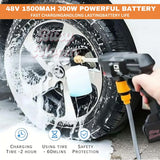 48V Wireless High-Pressure Washer for Car & Bike Cleaning | Rechargeable Electric Pressure Washer (Double Battery)