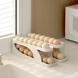 Egg Holder for Fridge – Auto Rolling Egg Tray Storage & Organizer, Space-Saving Egg Dispenser