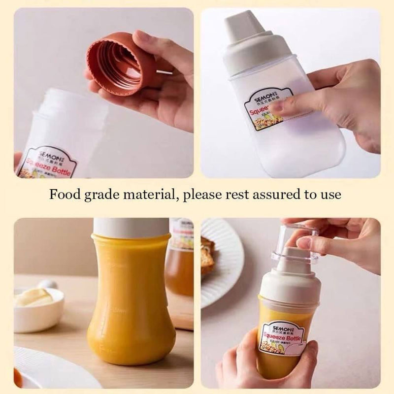 5 Hole Squeeze Sauce Bottle, Plastic Ketchup Dispenser Bottle