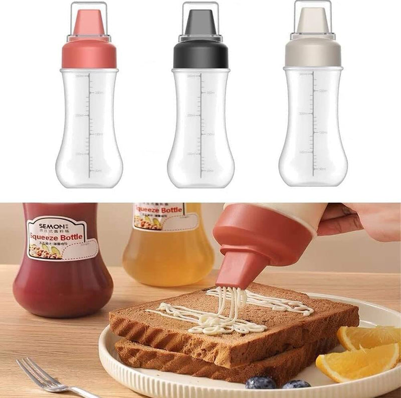 5 Hole Squeeze Sauce Bottle, Plastic Ketchup Dispenser Bottle