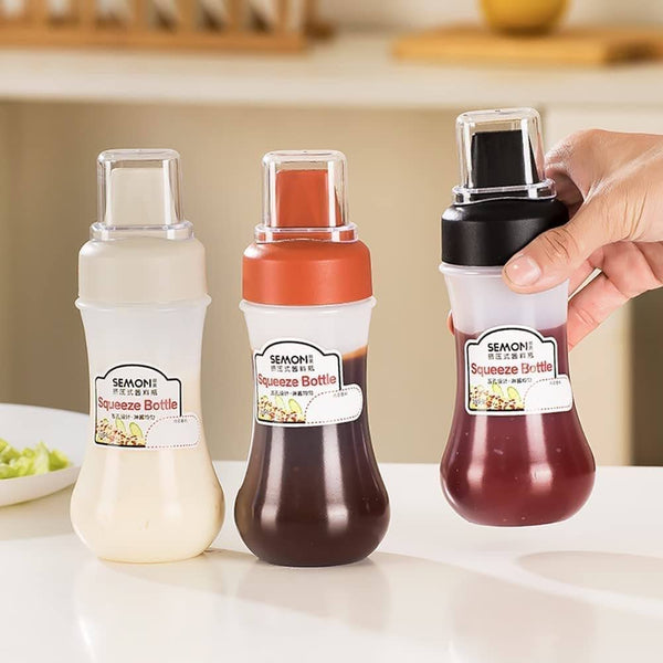 5 Hole Squeeze Sauce Bottle, Plastic Ketchup Dispenser Bottle