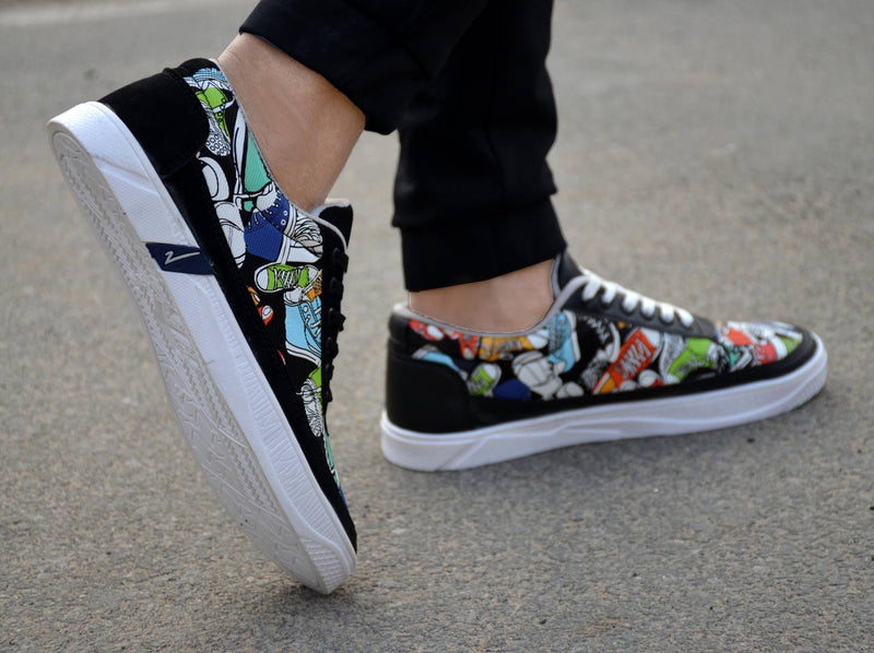 Men's Stylish Multicoloured Printed Casual Sneaker Shoes