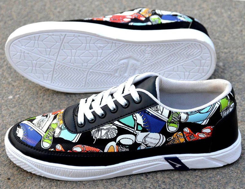 Men's Stylish Multicoloured Printed Casual Sneaker Shoes