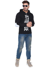 Men's Black Cotton Printed Hooded Tees