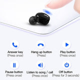 Mini Hands-Free Small Kaju Shape Bluetooth Single Earpiece Headset Earphones with Mic for iOS andoirds Other Smartphones Black