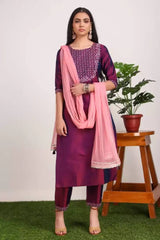 Womens Kurta Pant Dupatta set