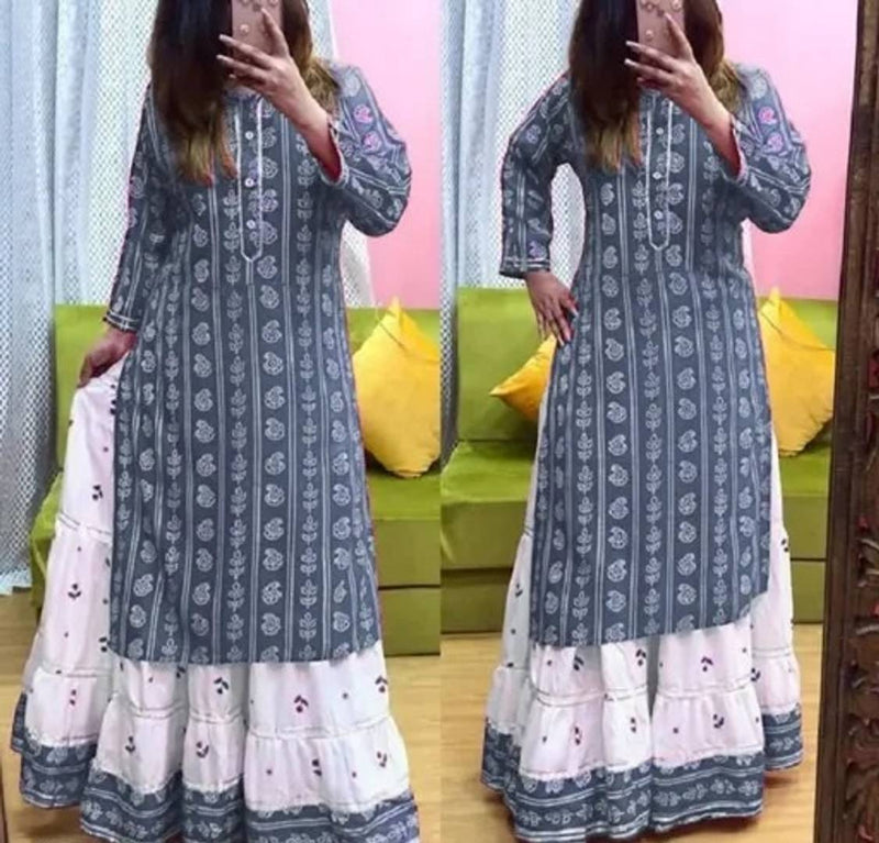 Women Kurta Set With Skirt