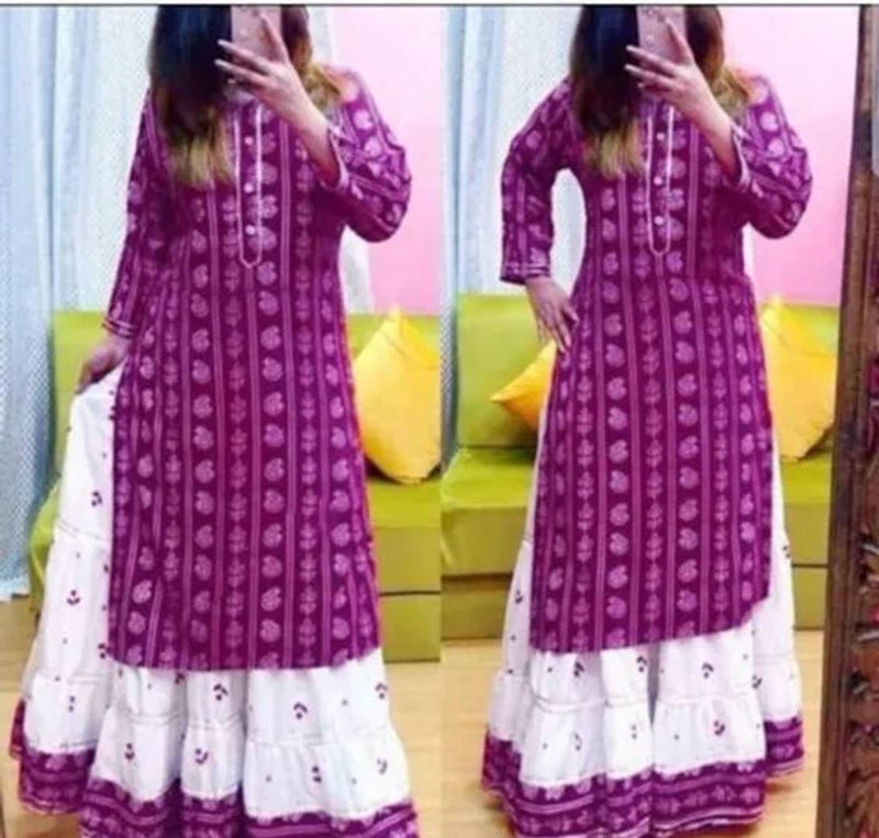 Women Kurta Set With Skirt