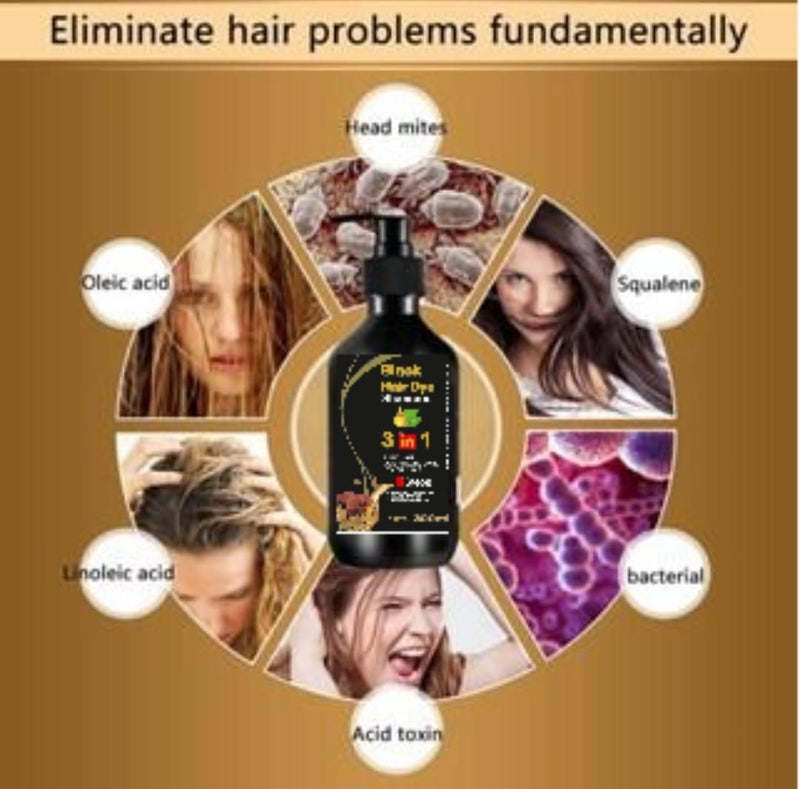 BLOSDREAM Black Hair Shampoo 3 in 1