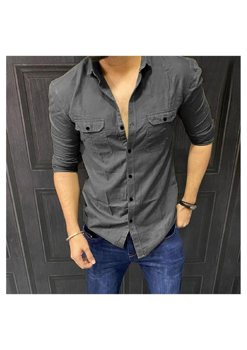 Men's Cotton Double Pockets Shirts