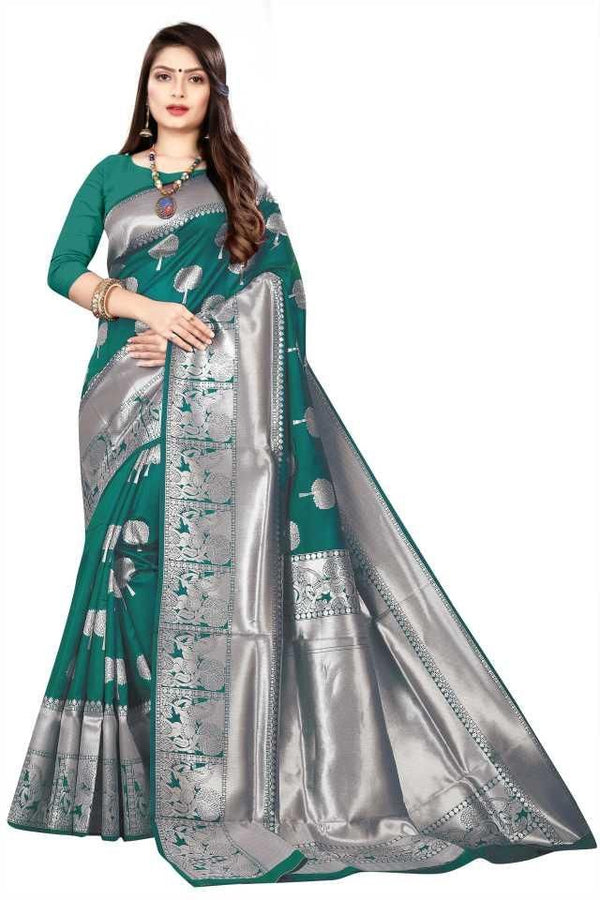 Pretty Jacquard Weaving Banarasi  Silk Sarees