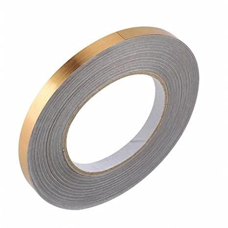 Golden Tape-50 Meters Golden Tape,Home Floor Wallpaper Waterproof Tiles,Tile gap Tiles Stickers for Floor(0.5CM Wide, Gold)