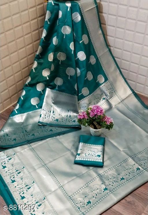 Pretty Jacquard Weaving Banarasi  Silk Sarees