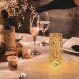 Romantic Rose Crystal Diamond Table Lamps Touch Color Changing Light