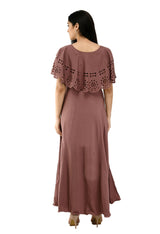 Women's Polyester Solid Maxi Dress