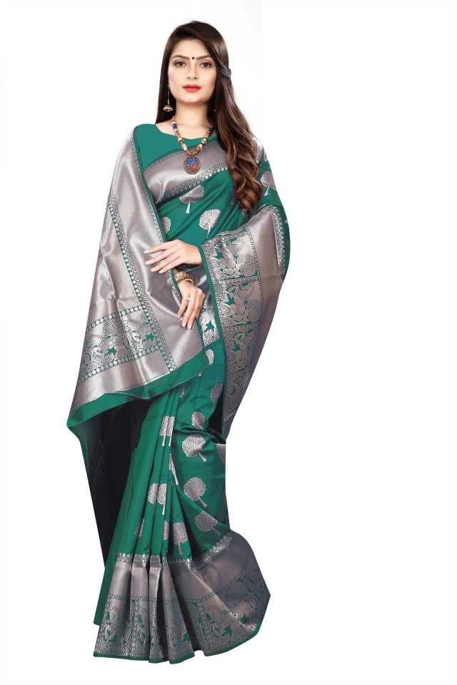 Pretty Jacquard Weaving Banarasi  Silk Sarees