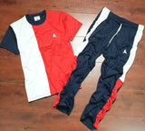 Polyester Color Block Half Sleeves Regular Fit Mens Track Suits