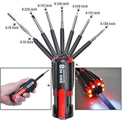 6/8 In 1 Multi-Function Screwdriver Torch Combination Led Light