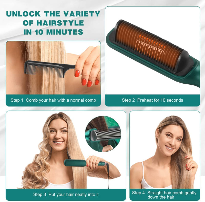 Heating Hair Straightener Comb for Women & Men