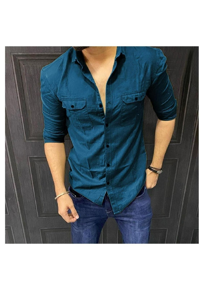 Men's Cotton Double Pockets Shirts