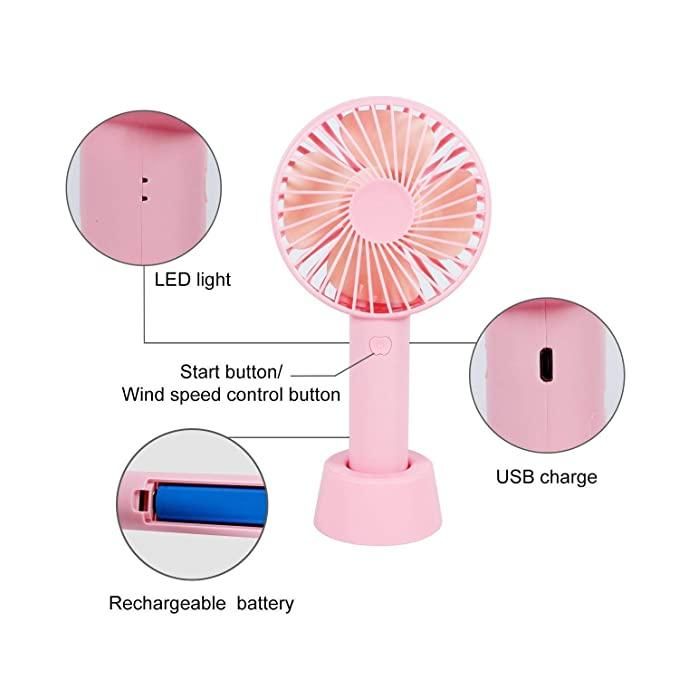 Foldable Hand Fans Battery Operated Rechargeable Handheld Mini Fan