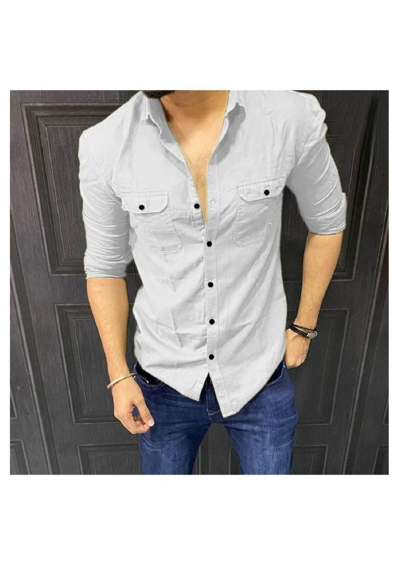 Men's Cotton Double Pockets Shirts