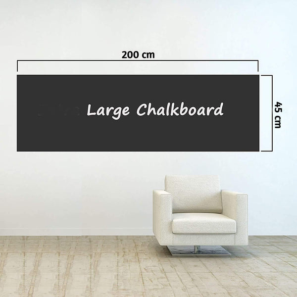 Sticker Balck Board-Wall Sticker Removable Decal Chalkboard with 5 Chalks for Home School Office College