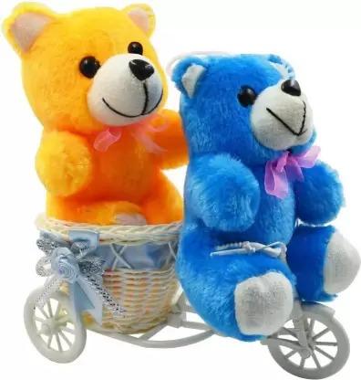 Cycle_Blue&yellow teddy very attractive gift Pack of  2