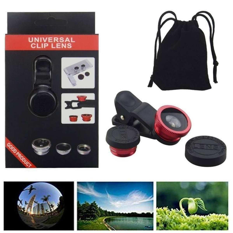 Mobile Phone Lens 3in1 Kit Universal Clip Smartphone Camera Lenses